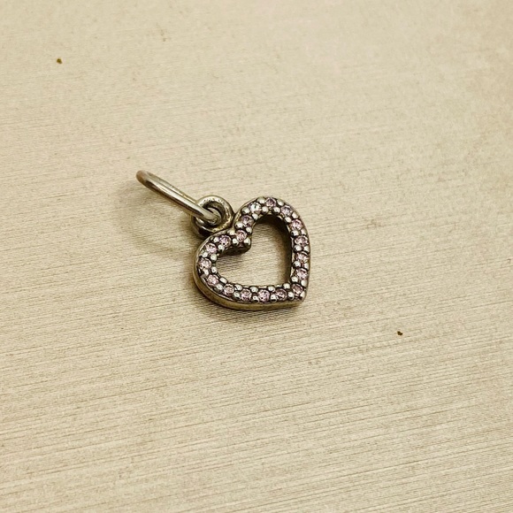 EUC Pandora 390325PCZ Sterling Silver Heart Pendant w/ Pink Zirconia - Picture 4 of 7